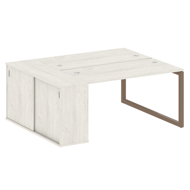 Metal System Quattro Р. ст. с шкафом-купе на О-образном м/к 50БО.РС-СШК-1.3 Т Дуб наварра/Мокко металл 1810*1475*750 - Вид 1