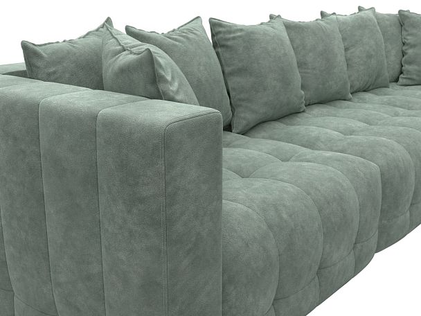 Диван прямой Лига-052 НПБ Лонг Велюр зеленый - Вид 4