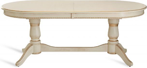 Стол деревянный раздвижной Барэнт 200(270)х100х76 Слоновая кость с золотой патиной - Вид 2