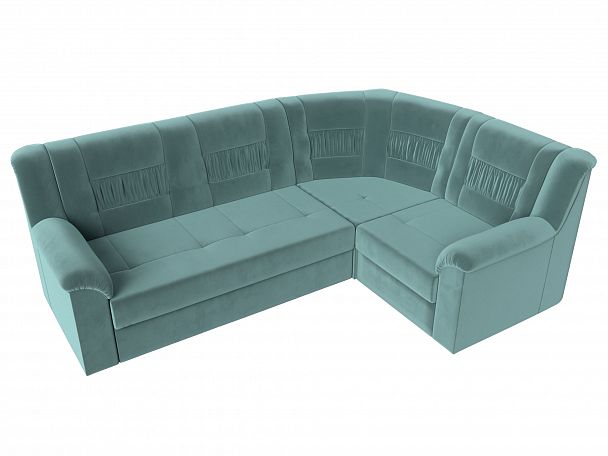 Угловой диван Карелия правый (полностью Велюр бирюзовый) - Вид 5