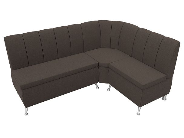 Диван кухонный угловой Кантри правый угол Рогожка коричневый - Вид 5