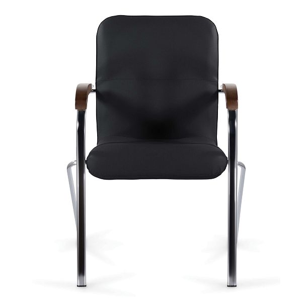 Кресло BRABIX "Samba CF-105 BOX-2", хром каркас, накладки "орех", кожзам черный, разобрано, 532761 - Вид 5