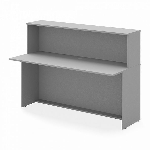 Стойка-ресепшн "Система-M" ПК-УНФО-СКР160х70-В1-19 серый - Вид 1