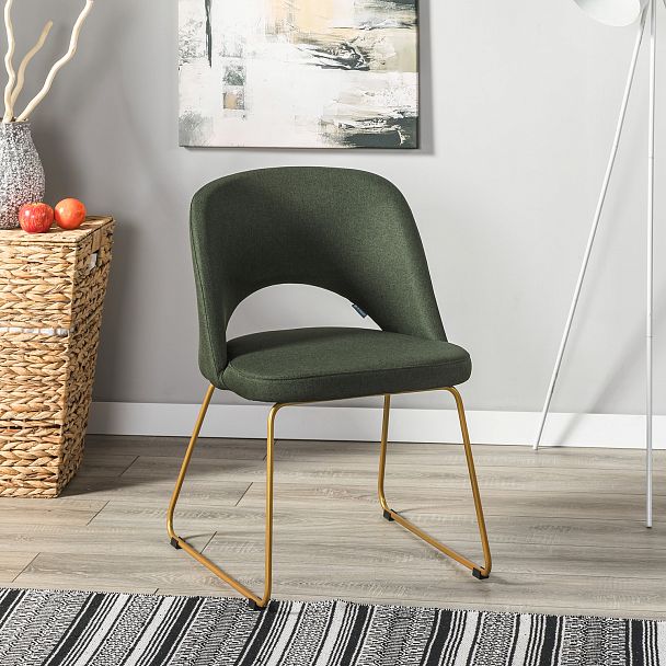 Стул Lars тёмно-зеленый/Линк золото - Вид 6