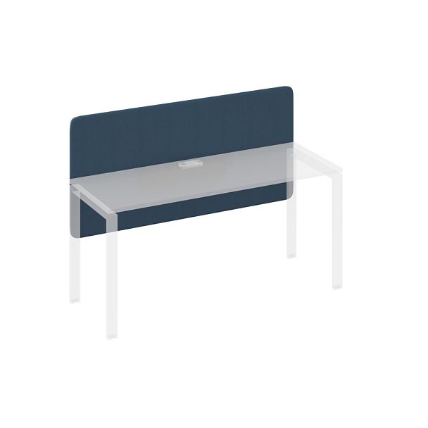 Экран для стола 160 фронтальный тканевый с кабель-каналом A4 А4 Б 858 синий / металлокаркас антрацит - Вид 1