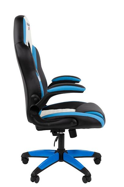 Кресло Chairman game 15 Россия экокожа черный/голубой/белый - Вид 3