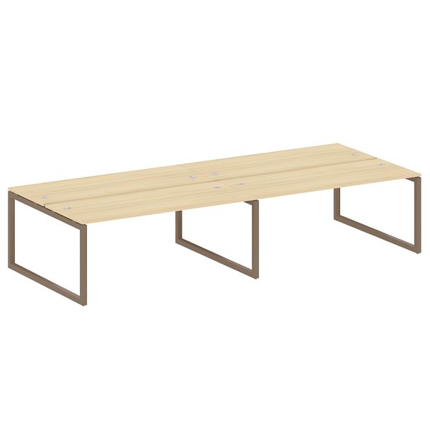 Metal System Quattro Р. ст. на 4 раб. места на О-образном м/к 50БО.СМ-4.5 Акация/Мокко металл 3600*1475*750 - Вид 1