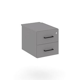 Стайл Проджект Тумба с двумя ящиками SN.TP-032 Серый Пепел/Черный Ручки 343*507*356 - Фото предпросмотра