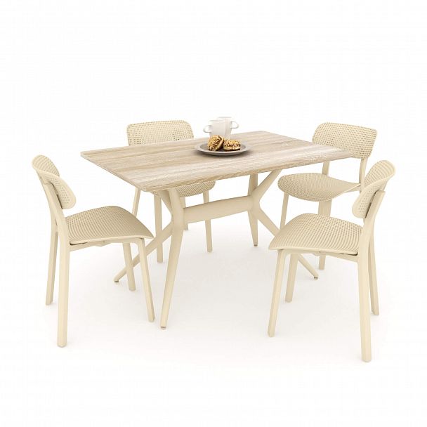 Обеденная группа Sheffilton SHT-DS123 бежевый/дуб сонома - Вид 2