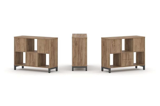 Стайл Проджект Набор стеллажа 1 сторон., 2 яр. SN.NS-231 Дуб Табак/Металл Антрацит 1121*400*881 - Вид 1