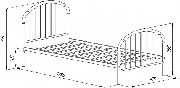 Кровать односпальная "Эвора-1" розовый - Вид 2