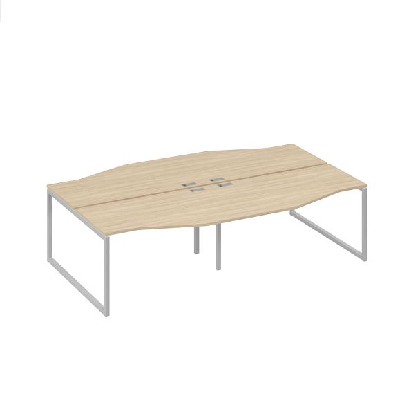 Рабочая станция столы Техно (4х140) каркас QUATTRO A4 А4 Б4 190-2 БП дуб скандинавский / металлокаркас серый - Вид 1