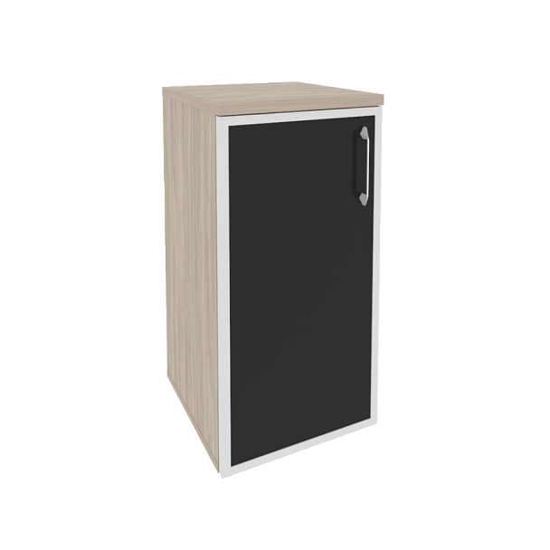 Onix Шкаф низкий узкий левый O.SU-3.2 R (L) black Дуб аттик/Стекло black 400*420*823 - Вид 1