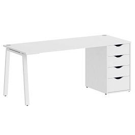 Home Office Стол письменный VR.SP-3-178.4.A Белый бриллиант/Белый металл 1780*720*750 - Фото предпросмотра