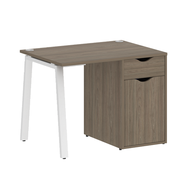 Home Office Стол письменный VR.SP-3-98.1.A Вяз/Белый металл 980*720*750 - Вид 1