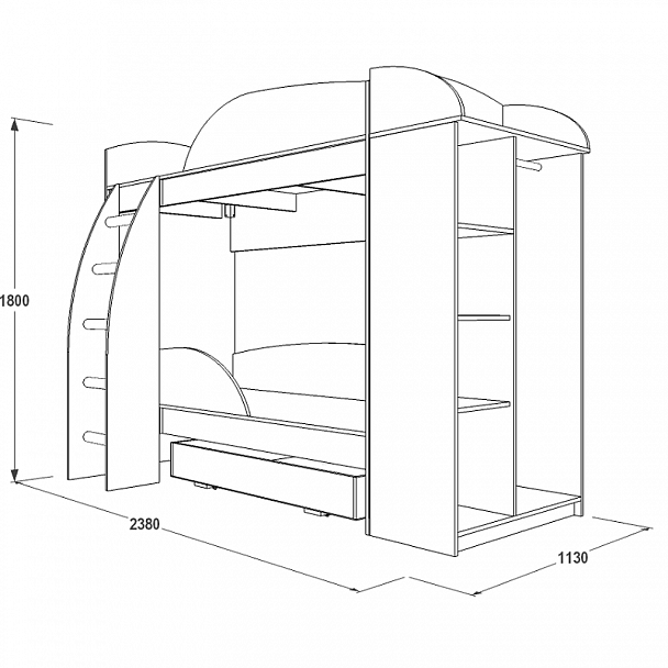 Кровать "Омега 4а" МДФ - Вид 7