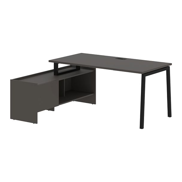 Стол с тумбой ELCT 17814 Мокко/Черный 1760х1400х750 EDIS - Вид 1