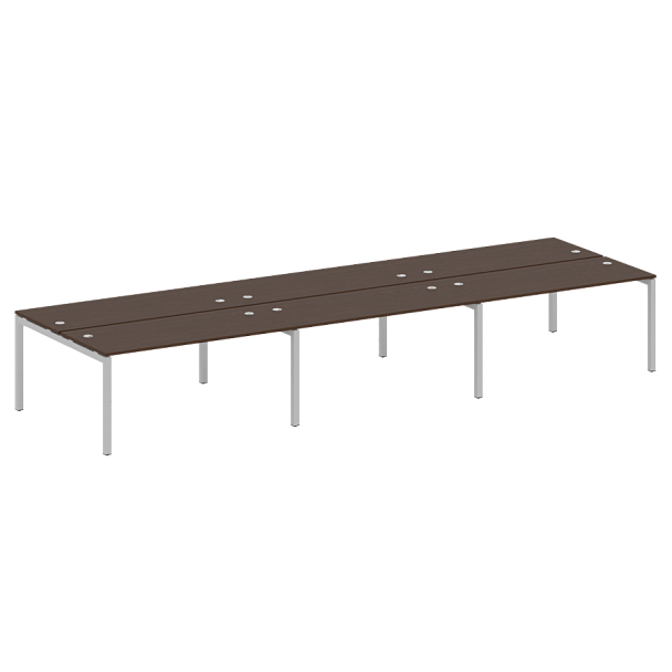 Metal System Quattro Р. ст. на 6 раб. места на П-образном м/к 50БП.СМ-6.4 Венге/Серый металл 4800*1475*750 - Вид 1