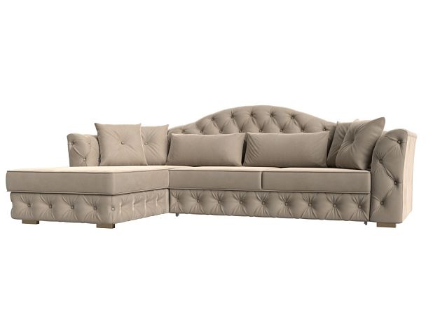 Диван угловой Артис левый угол Велюр бежевый - Вид 1