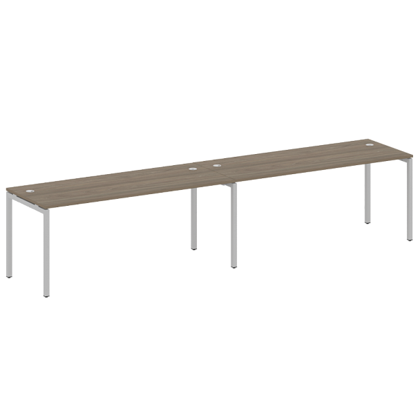 Metal System Quattro Р. ст. на 2 раб. места на П-образном м/к 40БП.СМ-2.5 Вяз/Серый металл 3600*720*750 - Вид 1