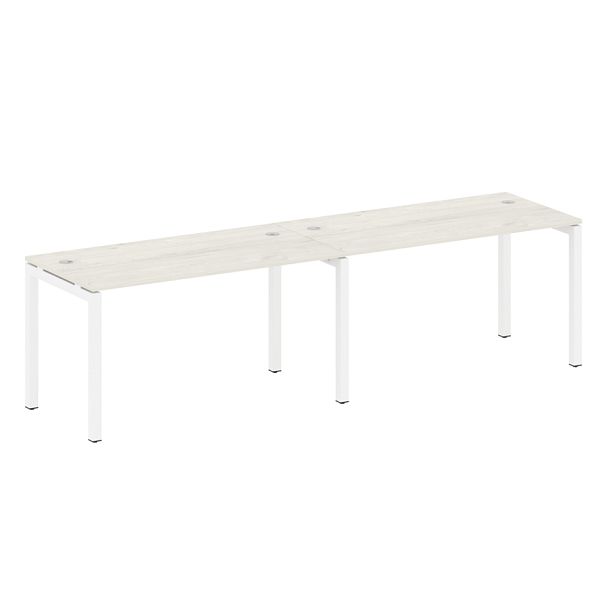 Metal System Quattro Р. ст. на 2 раб. места на П-образном м/к 50БП.СМ-2.3 Дуб наварра/Белый металл 2800*720*750 - Вид 1