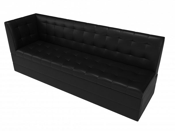 Кухонный диван Бриз с левым углом (полностью экокожа черная) - Вид 5