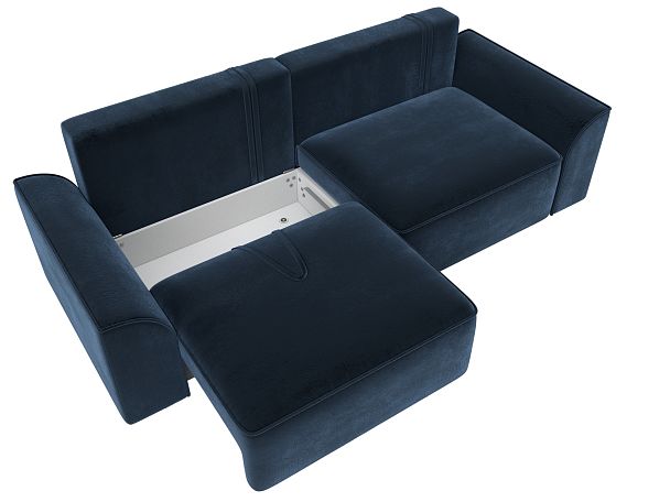 Диван прямой Лига-048 НПБ Велюр синий - Вид 7