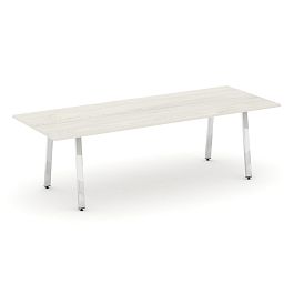 Style Project Direct Lux Стол переговорный M-SN-6A.SPRG-258.3 Дуб Наварра/Нержавеющая Сталь/Хром 2580*980*25 - Фото предпросмотра