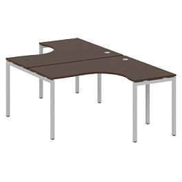 Metal System Quattro Р. ст. криволинейная на П-образном м/к 40БП.РАС-СА-2.3 Венге/Серый металл 1400*2435*750 - Фото предпросмотра