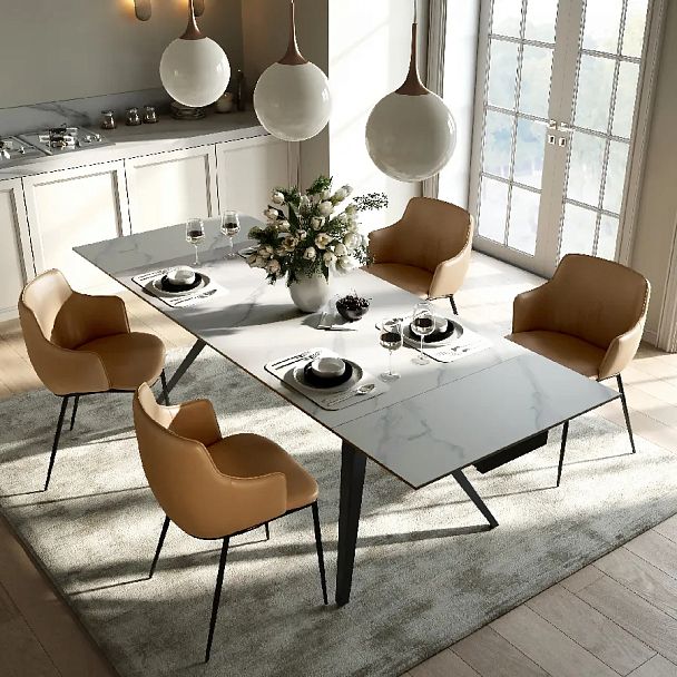 Стол раскладной Rhein (160+40+40), керамика глянцевая Calacatta - Вид 7