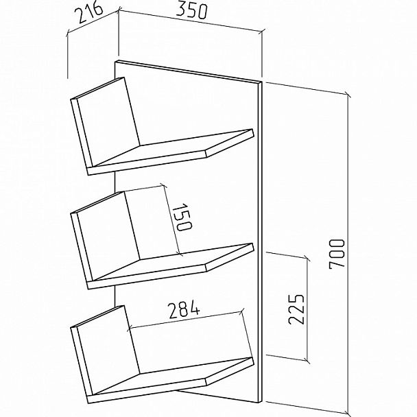 Полка книжная Чайка-1 - Вид 2