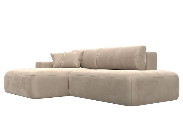 Диван угловой Лига-036 Модерн левый угол Велюр бежевый - Вид 7