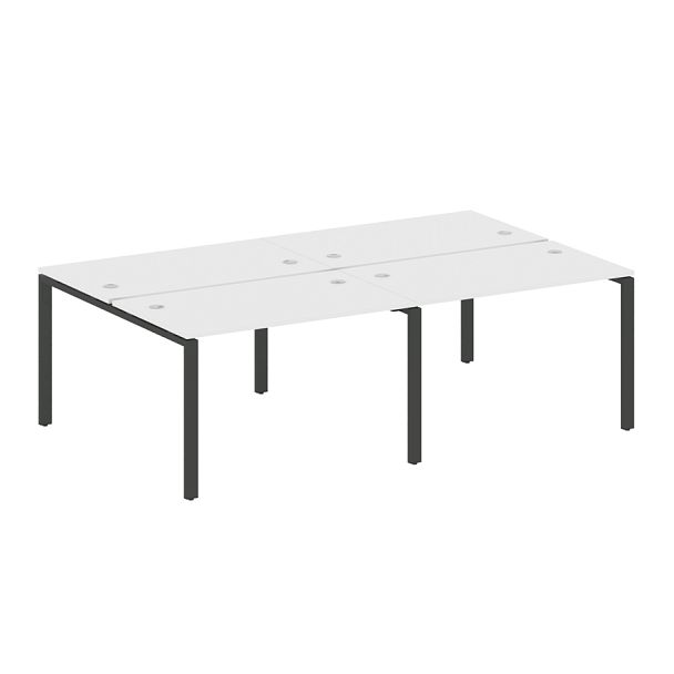Metal System Р. ст. на 4 раб. места на П-образном м/к БП.СМ-4.2 Белый/Антрацит металл 2400*1475*750 - Вид 1