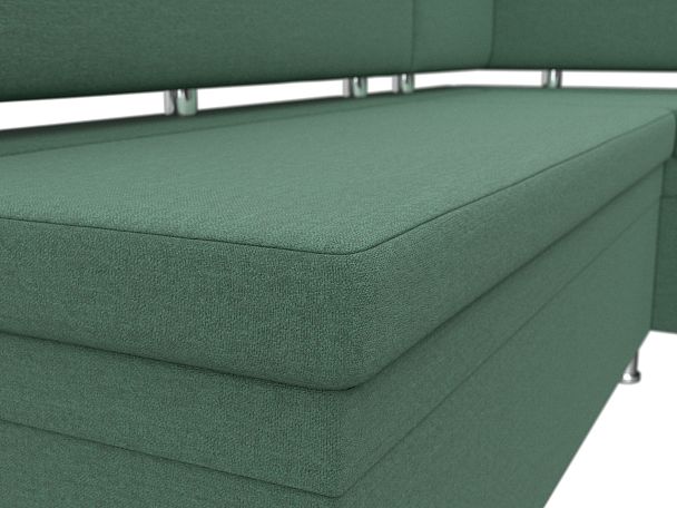 Диван кухонный угловой Стайл правый угол Рогожка зеленый - Вид 4