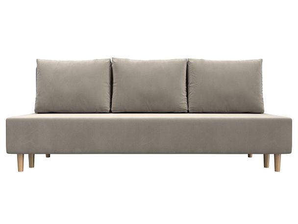 Диван прямой Лига-033 Микровельвет бежевый - Вид 2