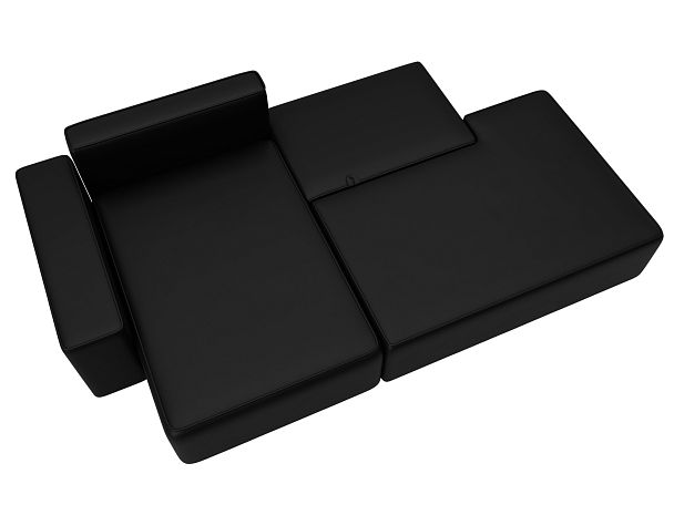 Диван угловой Лига-079 угол левый Экокожа черный - Вид 8