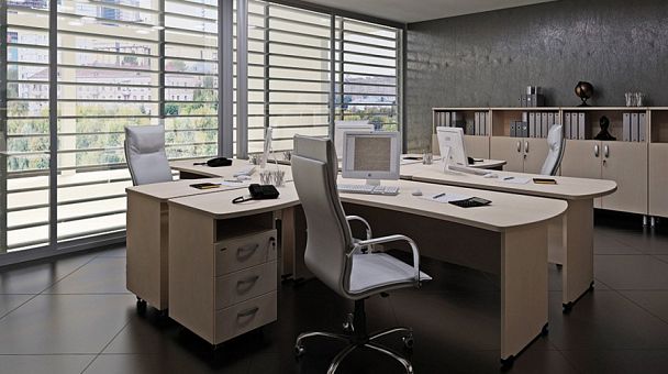 Стол асимметричный L,R 1600 Берлин Орех Вармия/Серый СА 160 - Вид 6