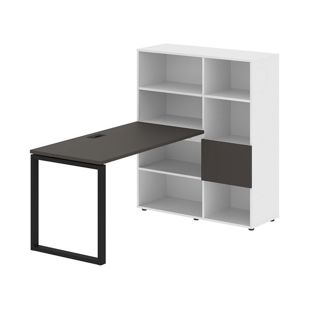 Стол-стеллаж EQRST 1113 Мокко/Черный/Белый 1790х1120х1355 EDIS - Вид 1