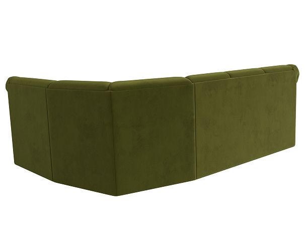 Диван угловой Карнелла правый (полностью микровельвет зеленый) - Вид 6