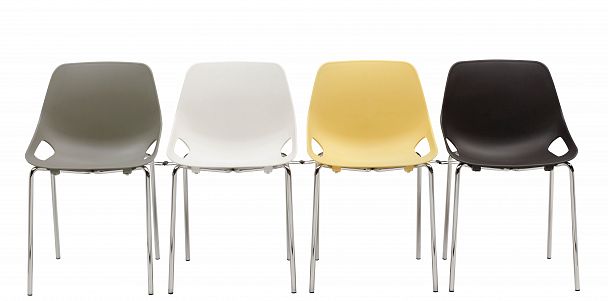 Стул Q5 (4 ножки) каркас хром, серый, стопируемый - Вид 6