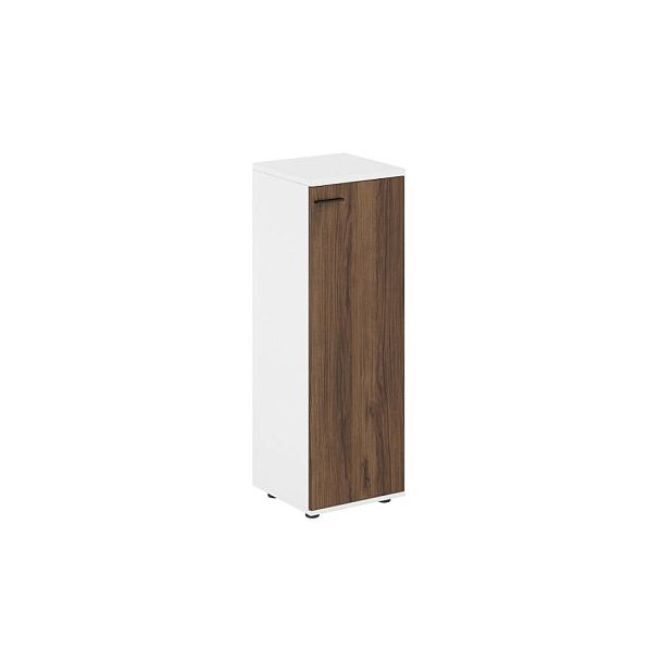 Шкаф средний 400х400х1200, 1 дв., з.ст HDF, правый / корпус: белый; фасады: дуб модена Сигма / Sigma - Вид 1