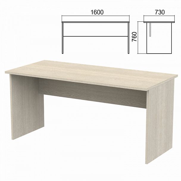 Стол письменный "Арго", 1600х730х760 мм, ясень шимо - Вид 1