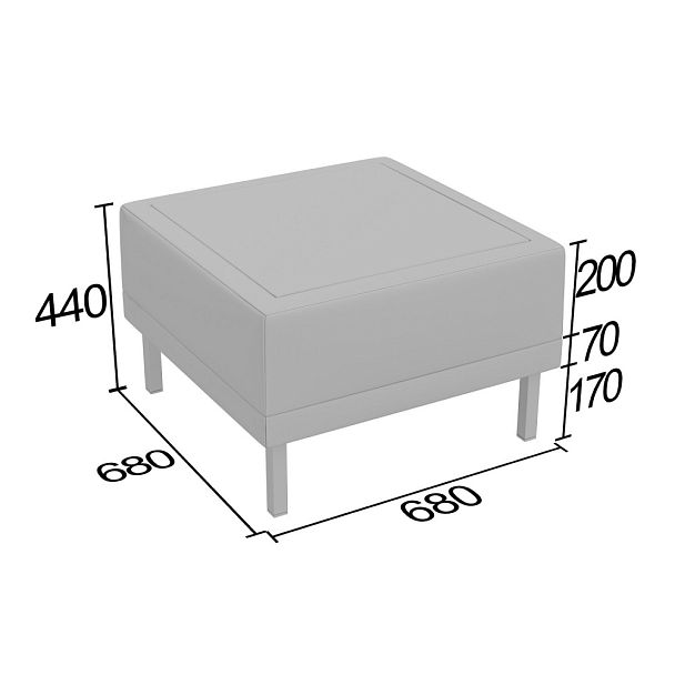 (ave-pkvs) Пуф Аверс квадратный со столешницей - Вид 2