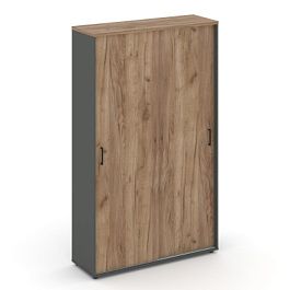 Стайл Проджект Шкаф-купе для одежды SN.SHK-003 Антрацит/Дуб Табак/Черный Ручки 1200*400*1982 - Фото предпросмотра