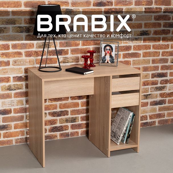 Стол письменный/компьютерный BRABIX "Scandi CD-017", 900х450х750 мм, 2 ящика, дуб сонома, 641895, ЦБ013706-2 - Вид 8