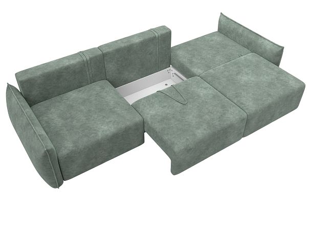 Диван прямой Лига-051 НПБ Лонг Велюр зеленый - Вид 8
