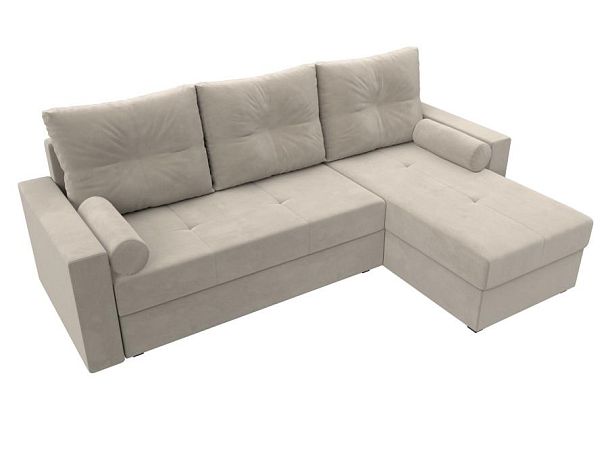 Диван угловой Верона Лайт угол правый (полностью микровельвет бежевый) - Вид 5