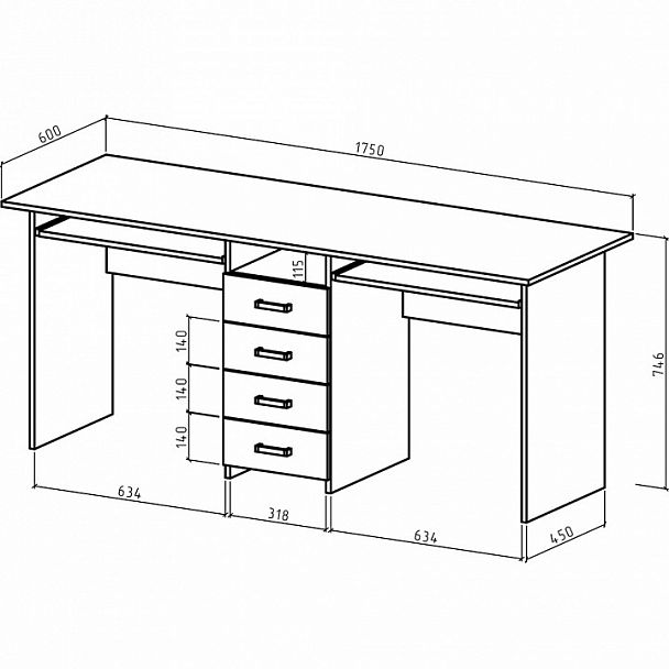 Стол компьютерный Лайт-11К - Вид 2