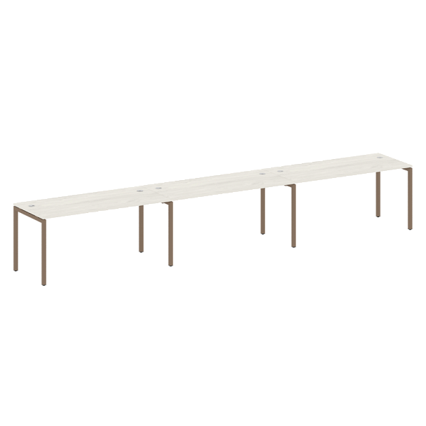 Metal System Quattro Р. ст. на 3 раб. места на П-образном м/к 40БП.СМ-3.4 Дуб наварра/Мокко металл 4800*720*750 - Вид 1