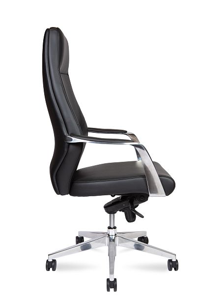 Кресло офисное / Capital Black / алюминиевая база / черная экокожа - Вид 3